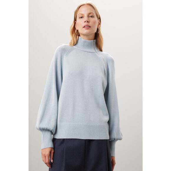Marissa Webb x RTR Blue Zip Neck Sweater - Picture 1 of 6